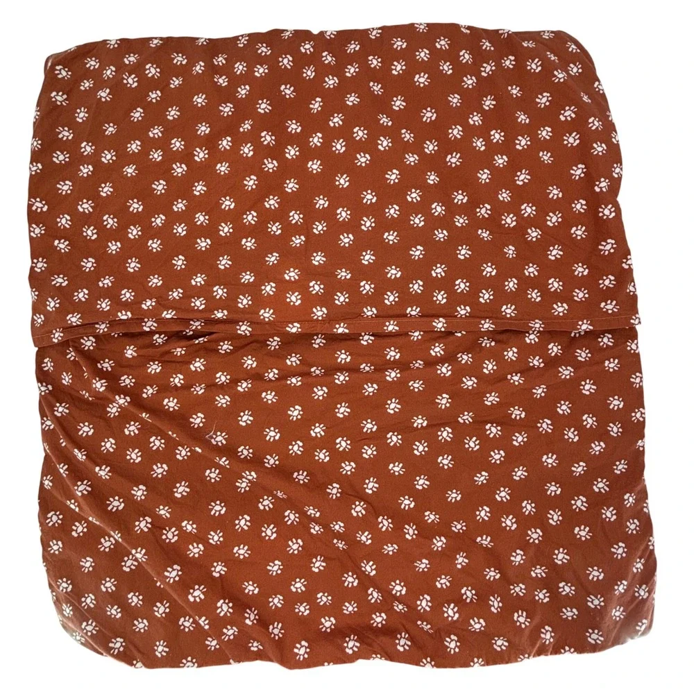 Anthropologie Kelcey Quilt Sham Blue Rust Floral Butterfly Organic Cotton 26x26